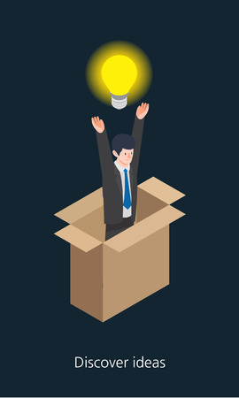 Idea businessman concept design 3d isometric illustrationのイラスト素材