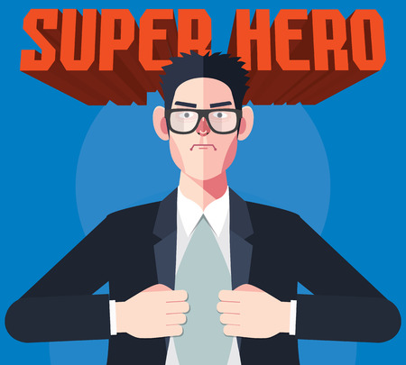 Flat character of hero businessman concept illustrationsのイラスト素材