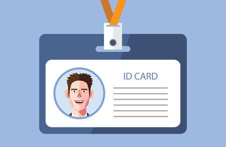 Flat characters of id card concept illustrationsのイラスト素材