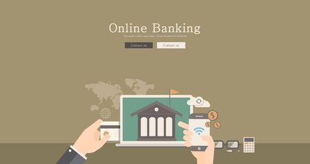 Modern and classic design for online banking concept illustrationのイラスト素材