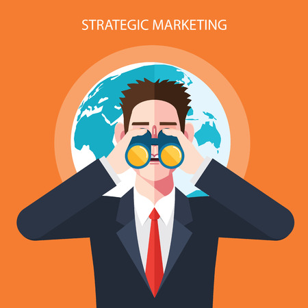 Flat character of strategic marketing concept illustrationsのイラスト素材