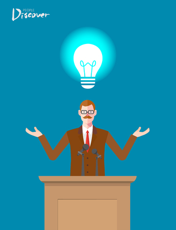 Minimal flat character of business discover concept illustrationsのイラスト素材