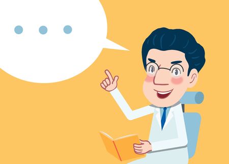 Drawing flat character design medical doctor concept, vector illustrationのイラスト素材