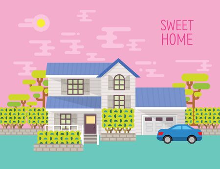 Sweet home vector illustration graphicsのイラスト素材