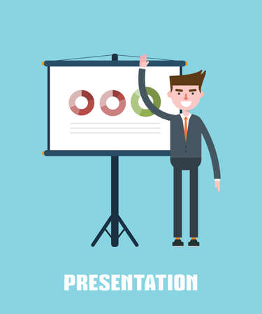 Modern design flat character presentation vector illustrationのイラスト素材