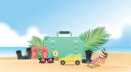 Summer holiday vacation concept, vector illustrationのイラスト素材