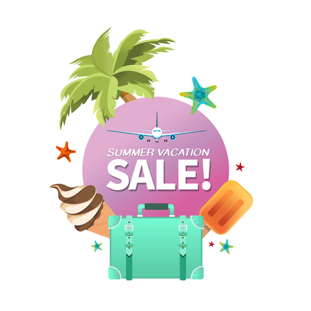 Summer holiday vacation cool sale concept,abstract vector illustrationのイラスト素材