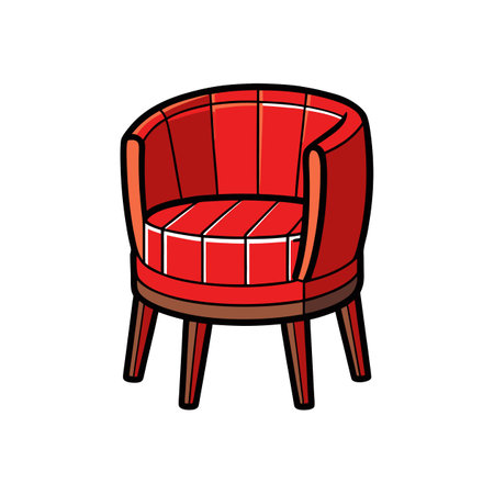 Elegant Barrel Chair for Home Decorのイラスト素材