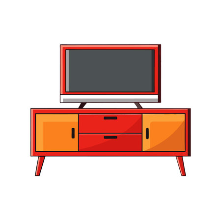 Stylish TV Stand for Modern Entertainmentのイラスト素材