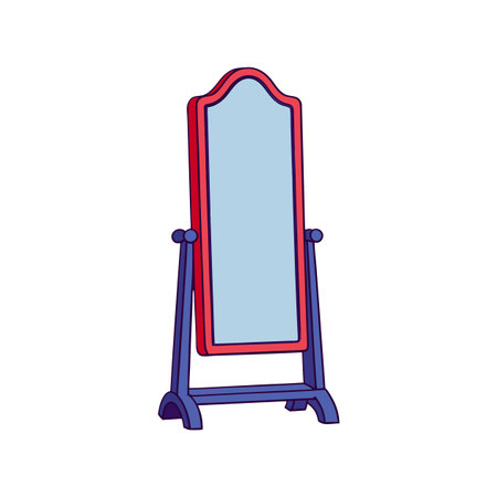 Contemporary Freestanding Mirror for Elegant Interiorsのイラスト素材