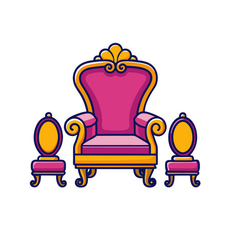 Chic Parlor Set Design for Elegant Interiorsのイラスト素材