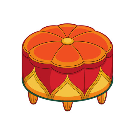 Contemporary Ottoman Pouf for Cozy Decorのイラスト素材