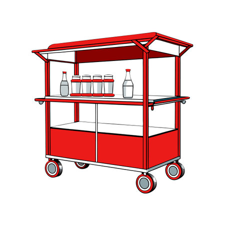 Chic Swanky Bar Cart for Entertainingのイラスト素材