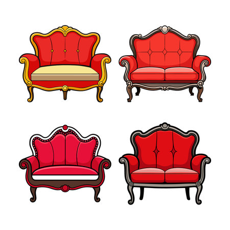 Classic Love Seat Furniture Designのイラスト素材