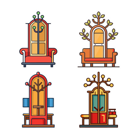 Stylish Hall Tree for Entryway Storageのイラスト素材