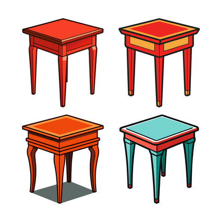 Realistic End Table Furniture Designのイラスト素材