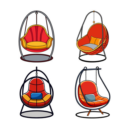 Elegant Cozy Swing Chair for Relaxationのイラスト素材
