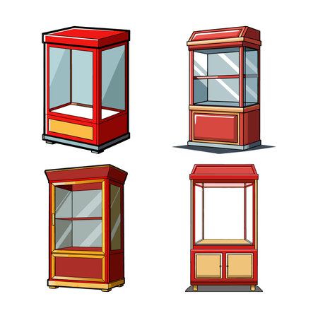 Realistic Display Cabinet Designのイラスト素材