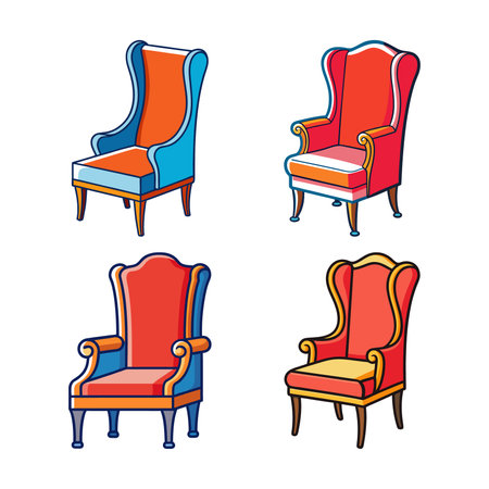 Stylish High Back Chair for Modern Spacesのイラスト素材