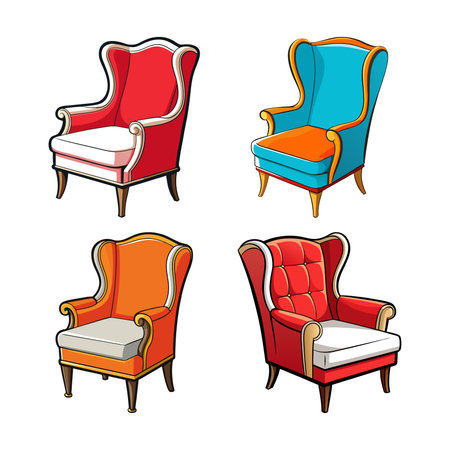 Stylish High Back Armchair for Comfortのイラスト素材