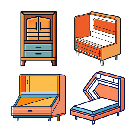 Versatile Murphy Bed for Space-Savingのイラスト素材