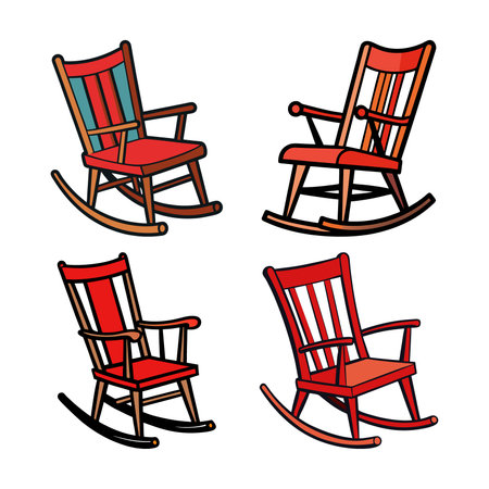 Realistic Rocking Chair Designのイラスト素材