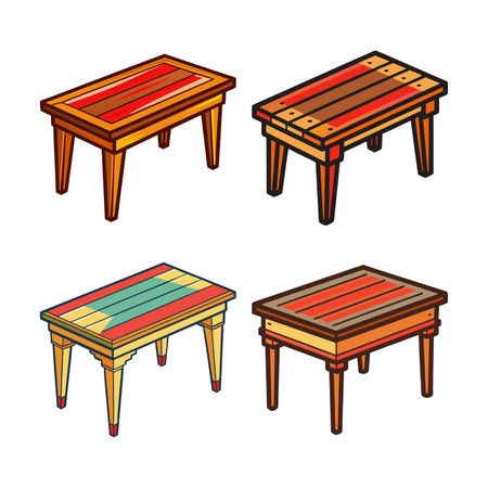 Elegant Reclaimed Wood Table Designのイラスト素材