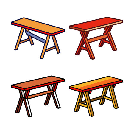 Chic Trestle Table for Modern Diningのイラスト素材