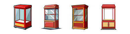 Realistic Display Cabinet Designのイラスト素材