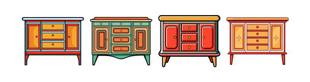 Stylish Sideboard Furniture Design Illustration