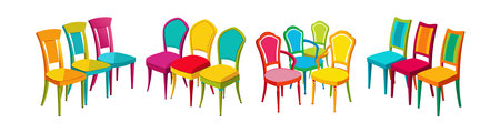 Stylish Dining Chairs for Bright Spacesのイラスト素材