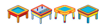 Fun Play Table Furniture Designのイラスト素材