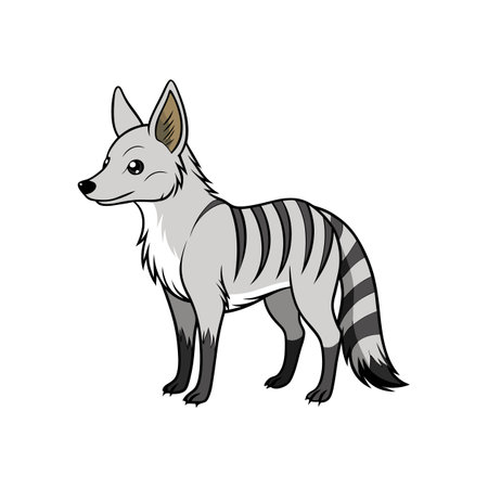 Aardwolf Coloring Illustration with Outlineのイラスト素材