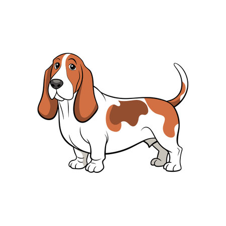 Creative Basset Hound Outline Illustration