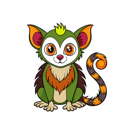 Aye Aye Whimsical Coloring Illustrationのイラスト素材