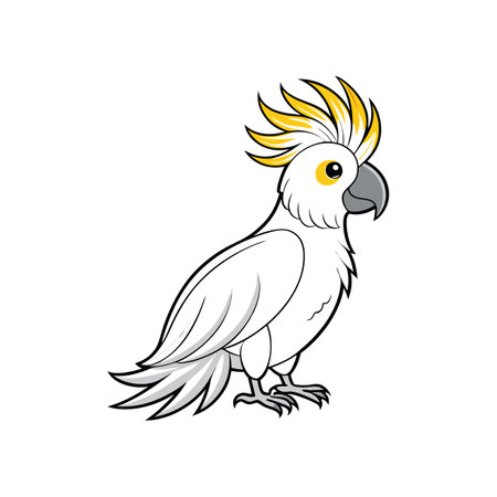 Creative Cockatoo Coloring Animal Illustrationのイラスト素材