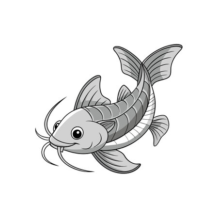 Creative Catfish Coloring Animal Illustrationのイラスト素材