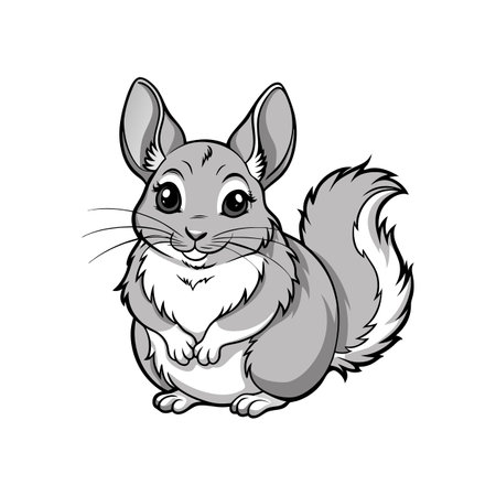 Unique Chinchilla Illustration for Coloring Funのイラスト素材