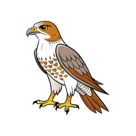 Creative Coopers Hawk Coloring Animal Illustrationのイラスト素材