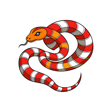 Stylized Coral Snake for Creative Coloringのイラスト素材
