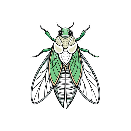 Creative Cicada Coloring Animal Illustrationのイラスト素材
