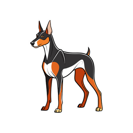Doberman Whimsical Coloring Pageのイラスト素材