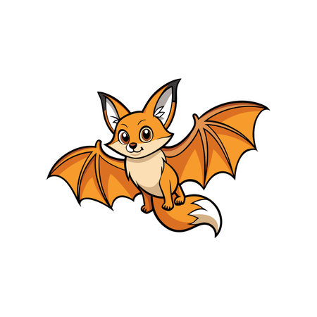 Engaging Flying Fox Coloring Templateのイラスト素材