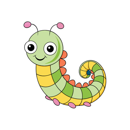 Inchworm Coloring Page for Kidsのイラスト素材