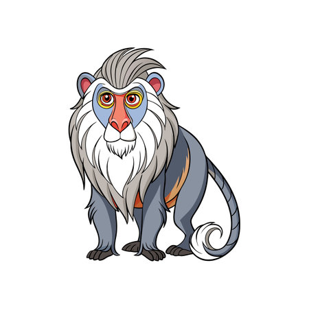 Mandrill Coloring Page for Kidsのイラスト素材