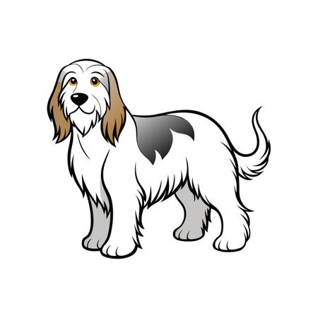 Charming Otterhound Animal Coloring Artworkのイラスト素材