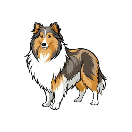 Engaging Shetland Sheepdog Coloring Activityのイラスト素材