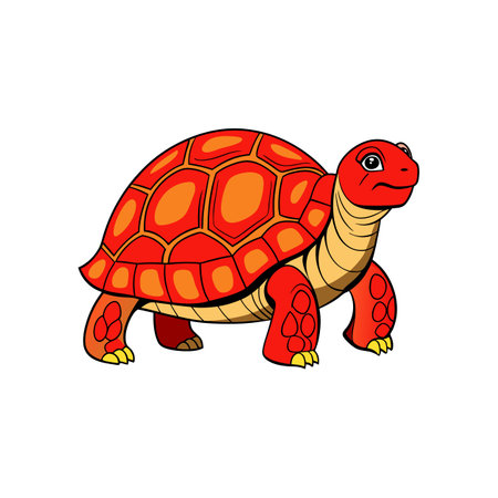 Red-Footed Tortoise Coloring Outline for Kidsのイラスト素材