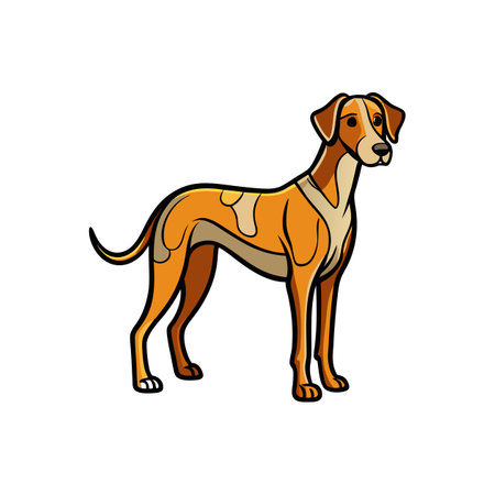Fun Plott Hound Coloring Illustration for Kidsのイラスト素材