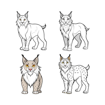 Majestic Lynx Coloring Design for Kidsのイラスト素材